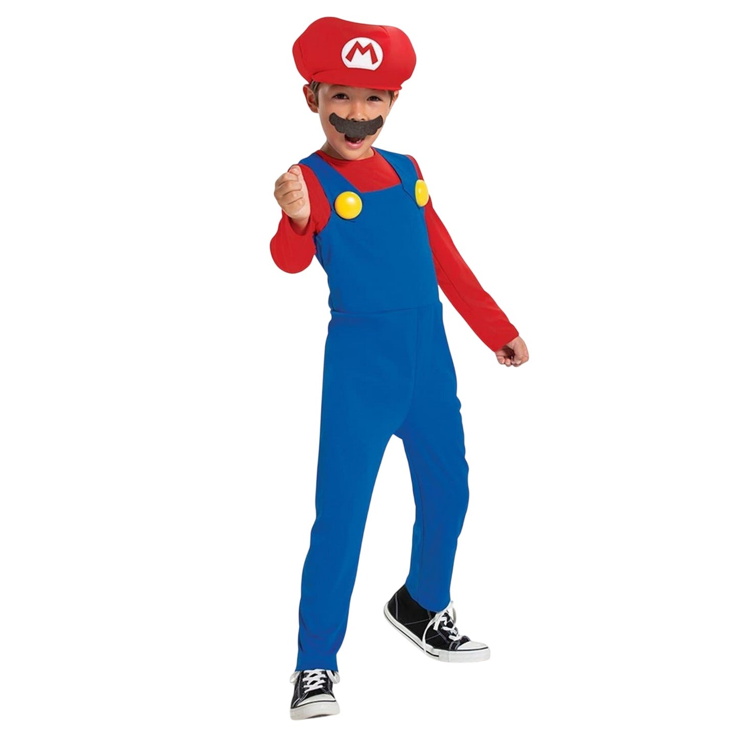 Red-Blue-Brown - Front - Super Mario Bros Childrens-Kids Mario Costume