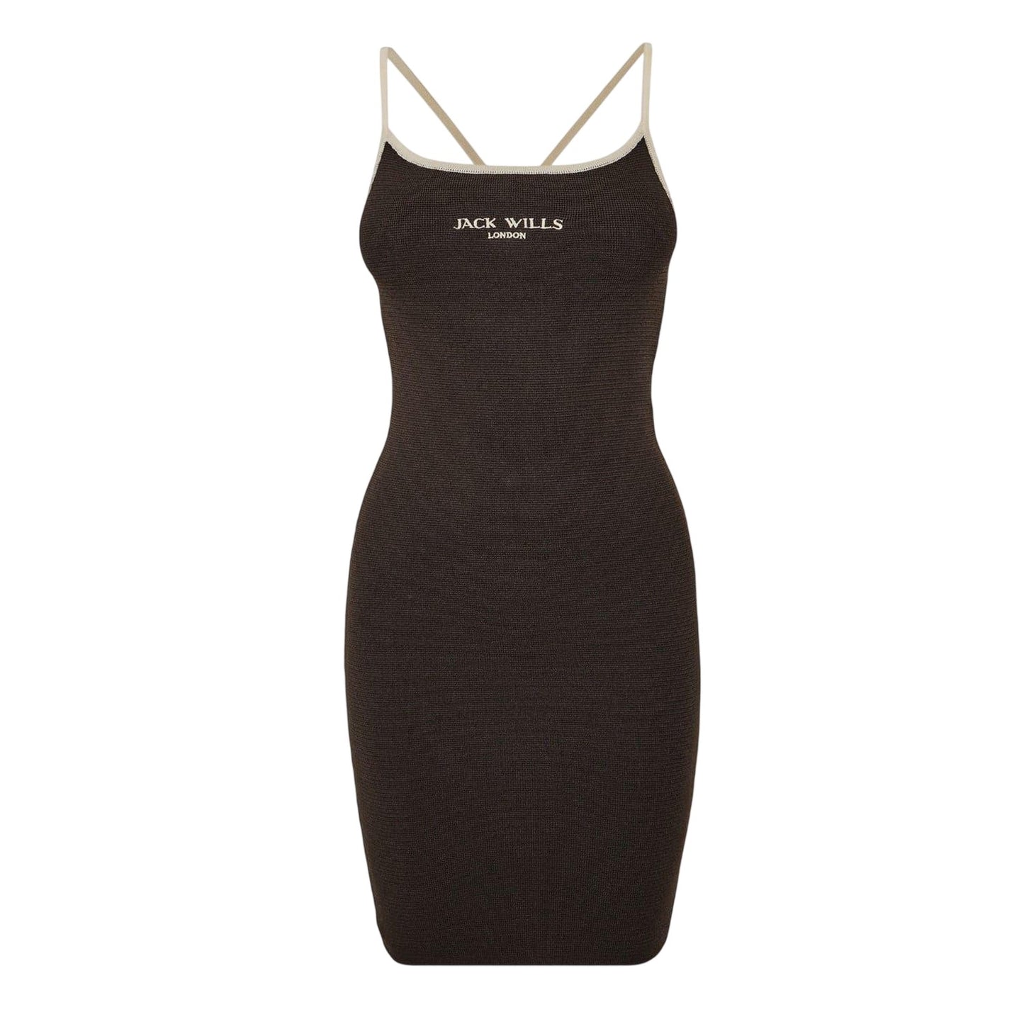 Brown - Front - Jack Wills Womens-Ladies Lettering Sleeveless Slip Dress