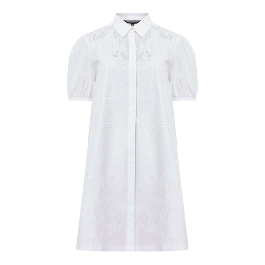 White - Front - French Connection Womens-Ladies Cambria Broderie Shirt Dress