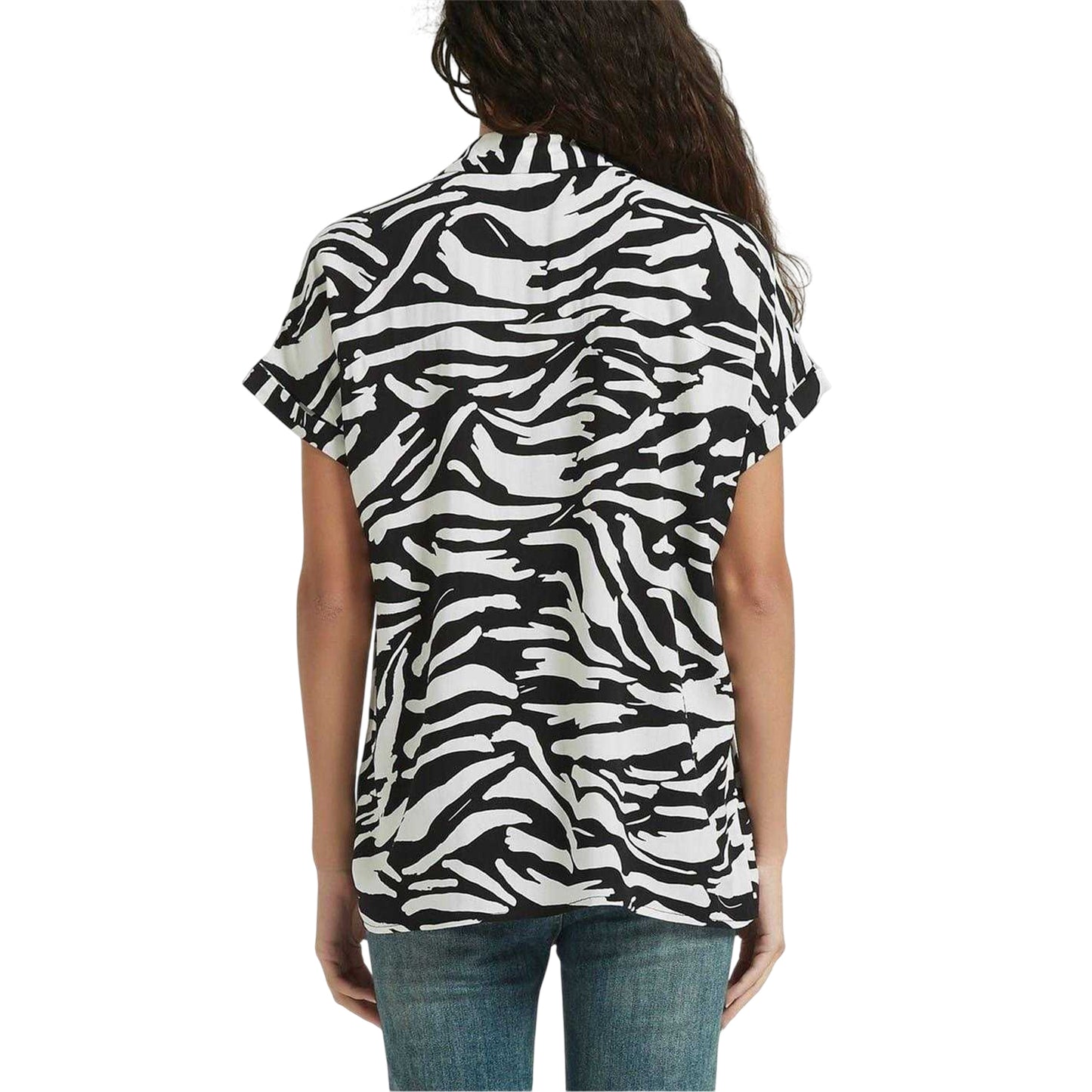 Black-White - Back - Be You Womens-Ladies Zebra Print Shirt