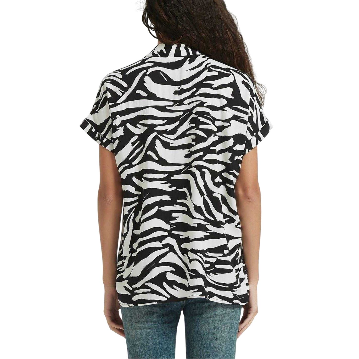 Black-White - Back - Be You Womens-Ladies Zebra Print Shirt