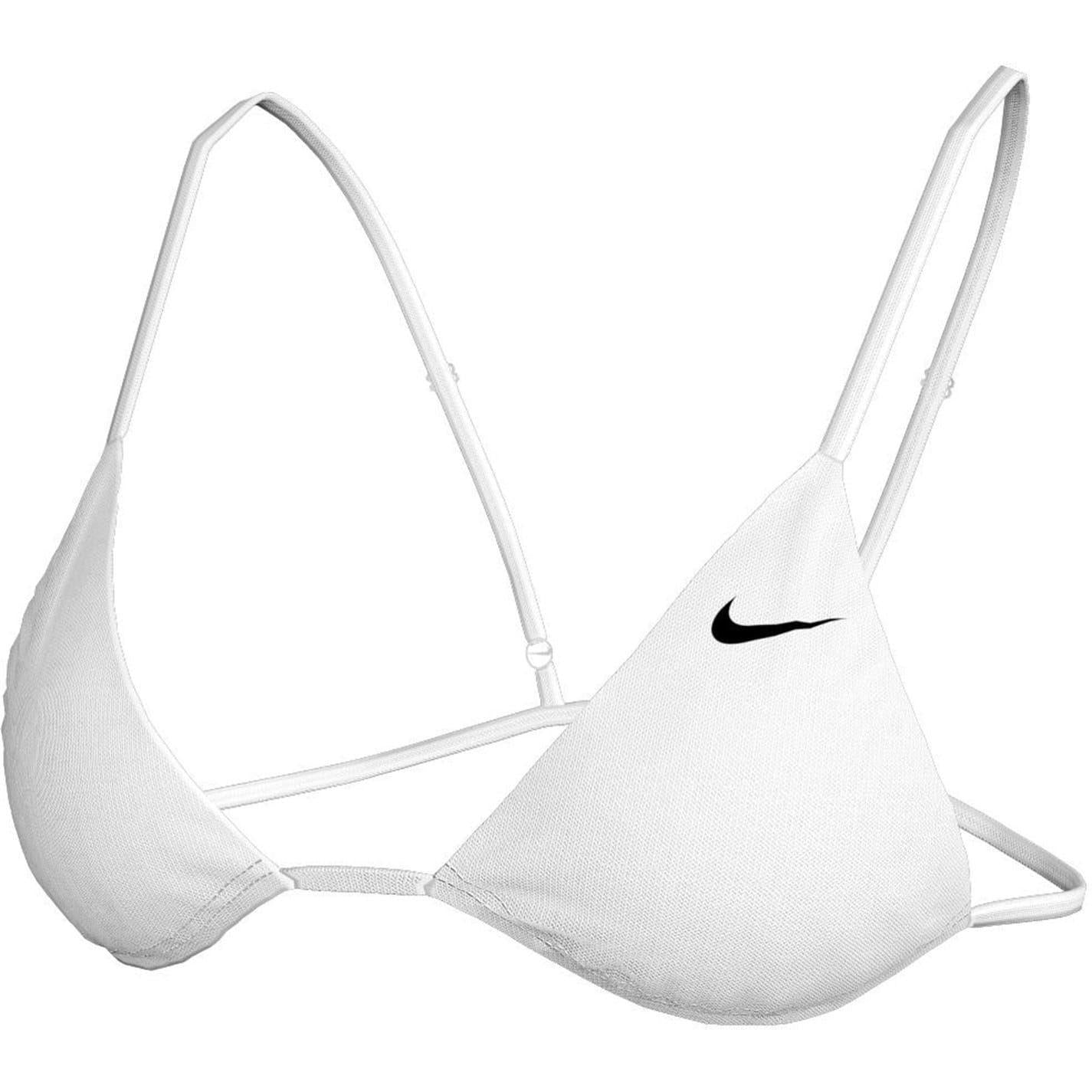 White - Front - Nike Womens-Ladies Logo Bikini Top
