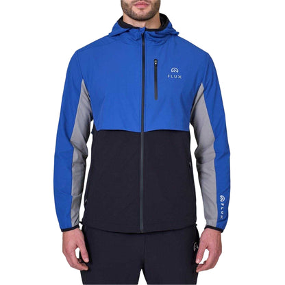 Black-Cobalt - Front - Flux Active Mens Versatility Hooded Jacket