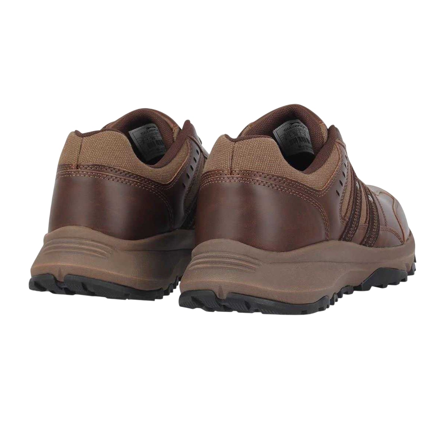 Brown - Back - Slazenger Mens Along Sleeve Memory Foam Walking Shoes