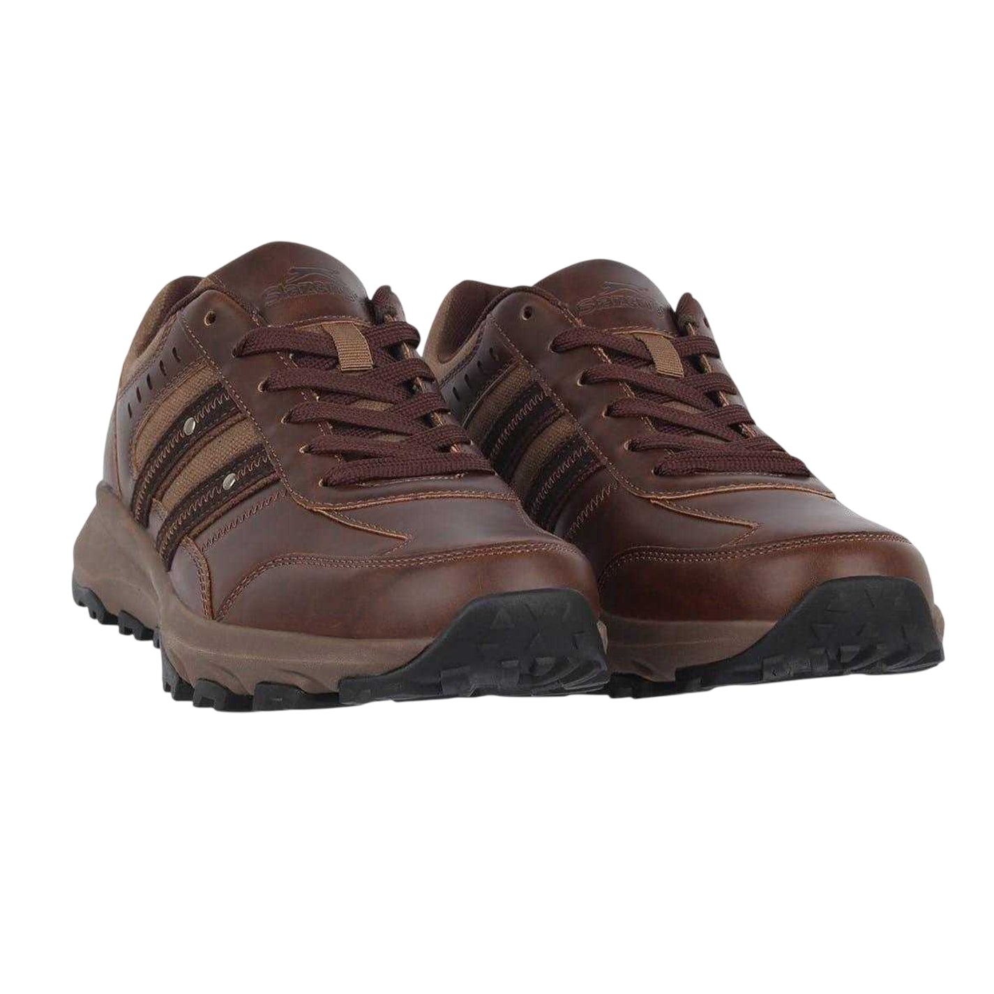 Brown - Pack Shot - Slazenger Mens Along Sleeve Memory Foam Walking Shoes