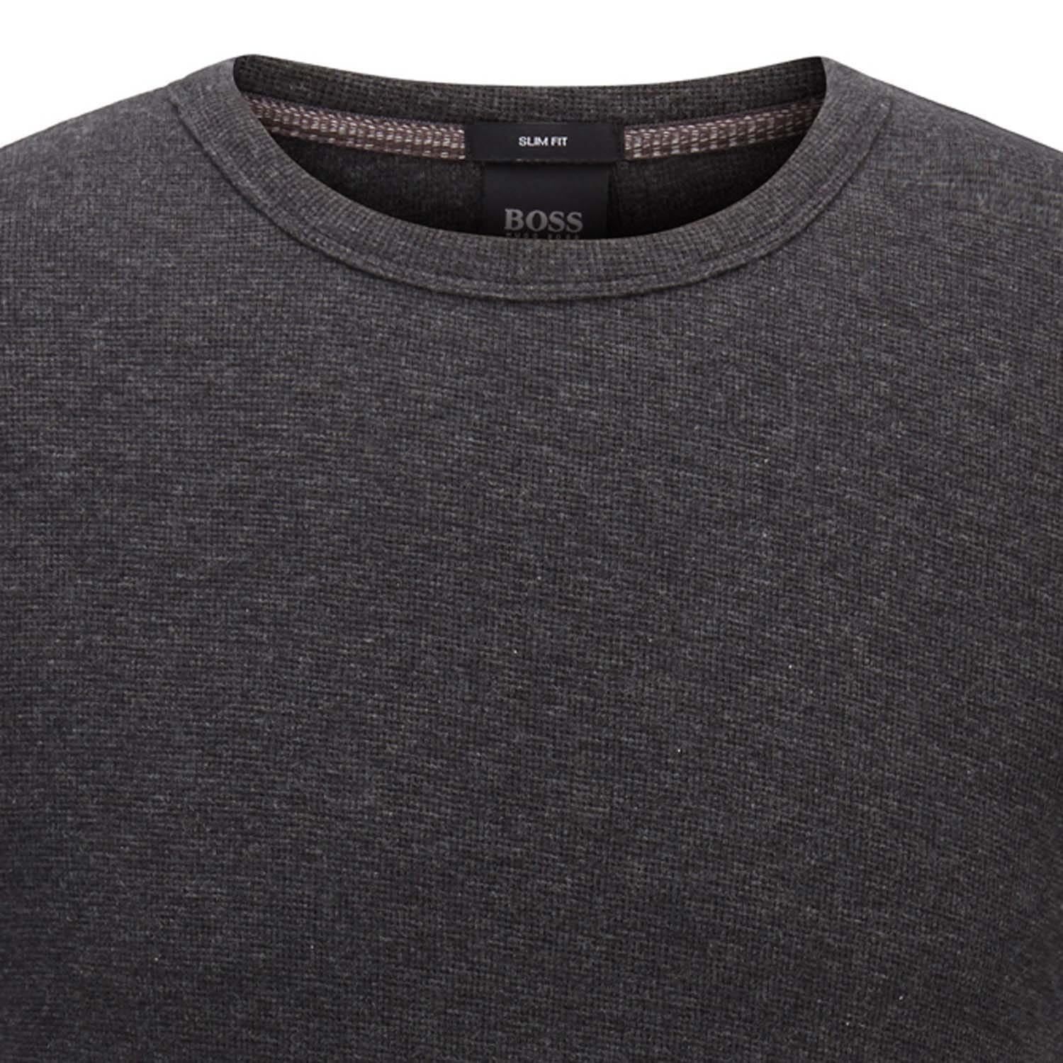 Black Heather - Side - Boss Mens Tempest Long-Sleeved T-Shirt