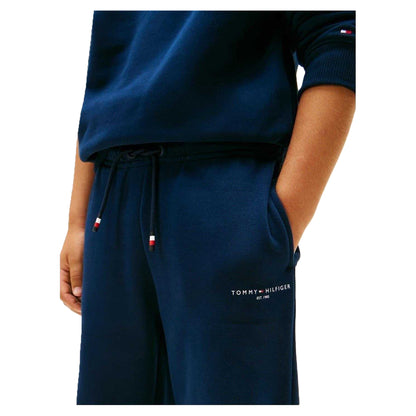 Navy - Back - Tommy Hilfiger Childrens-Kids Crew Neck Long-Sleeved Co-ord Set