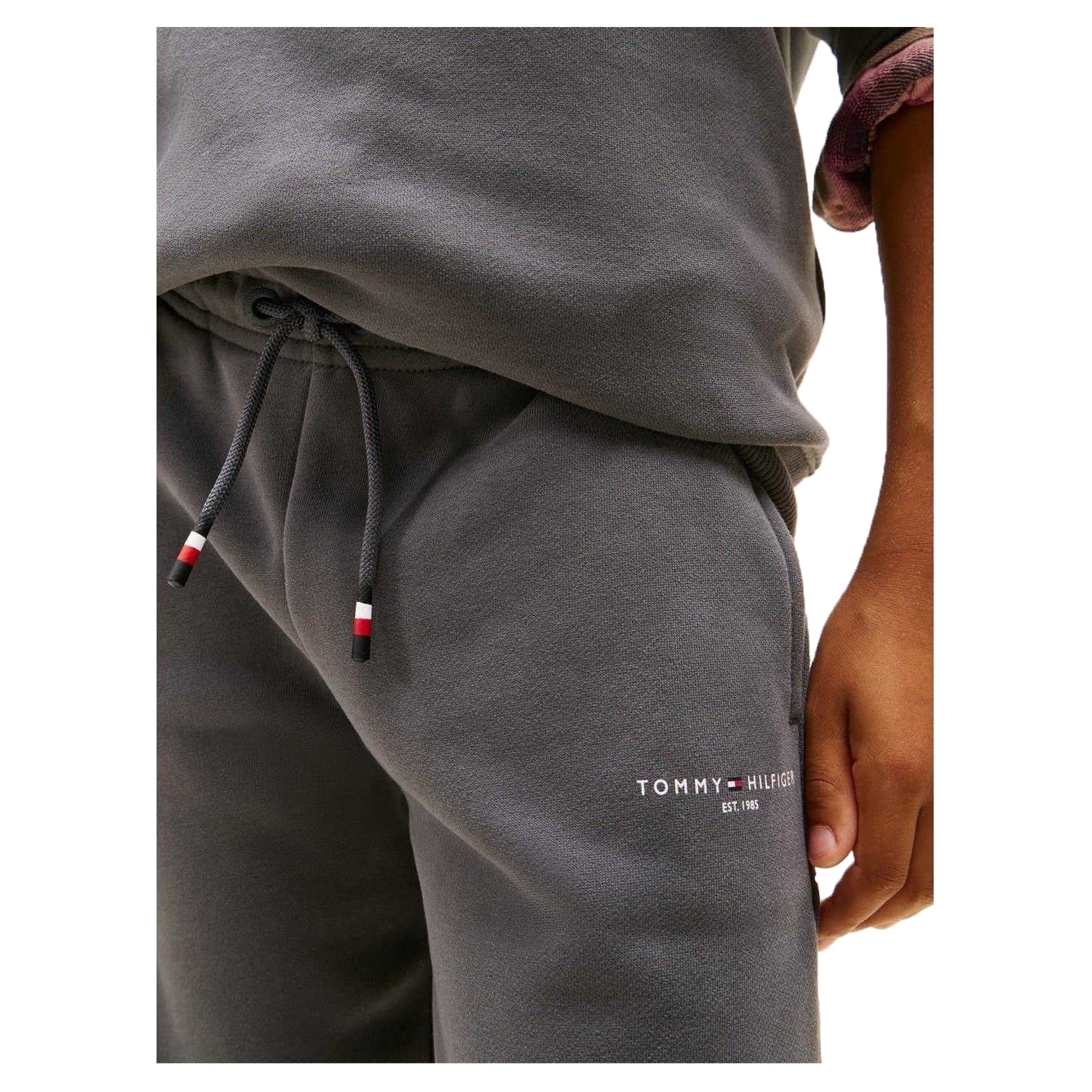 Washed Black - Back - Tommy Hilfiger Childrens-Kids Crew Neck Long-Sleeved Co-ord Set