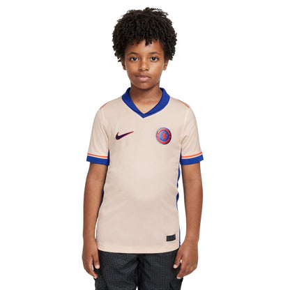 Cream-Orange - Side - Nike Childrens-Kids 24-25 Chelsea FC Away Shirt
