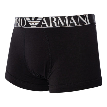 Black - Side - Emporio Armani Mens Eagle Logo Boxer Shorts (Pack of 3)