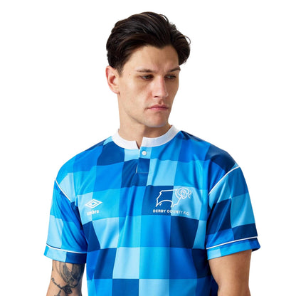 Blue - Side - Umbro Mens 1988 Derby County FC Football Shirt