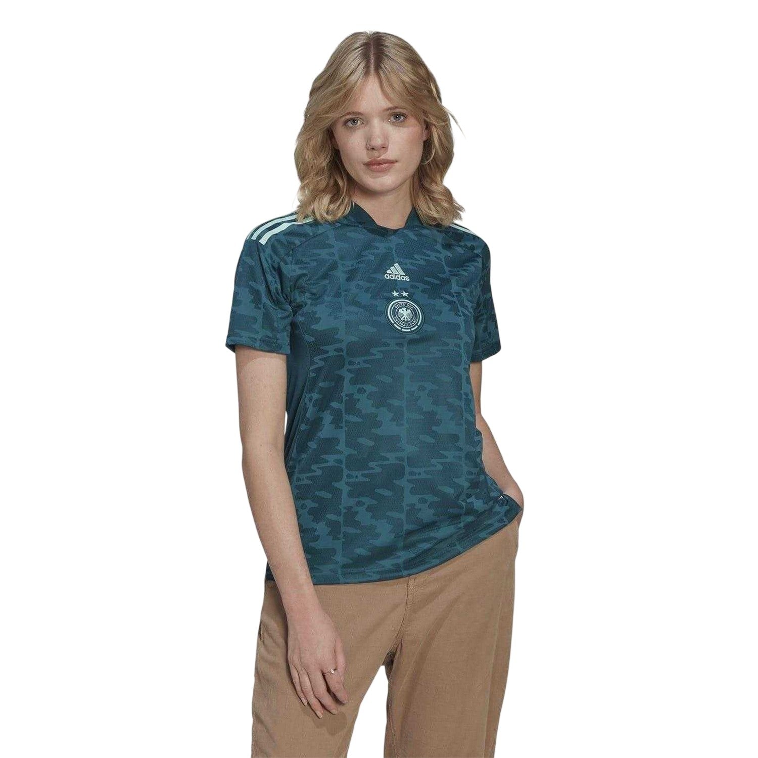 Green - Side - Adidas Womens-Ladies 2022 Germany DFB Away Jersey