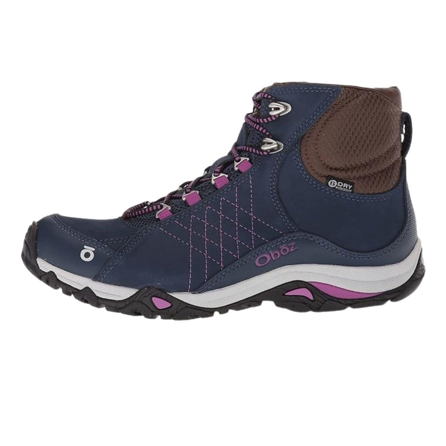 Blue - Side - Oboz Womens-Ladies Sapphire Nubuck Hiking Boots