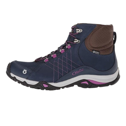 Blue - Side - Oboz Womens-Ladies Sapphire Nubuck Hiking Boots