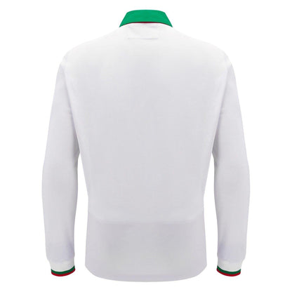 White-Green - Back - Macron Mens 24-25 Welsh Rugby Union Long-Sleeved Rugby Shirt