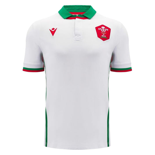White-Green - Front - Macron Mens 24-25 Welsh Rugby Union Rugby Shirt