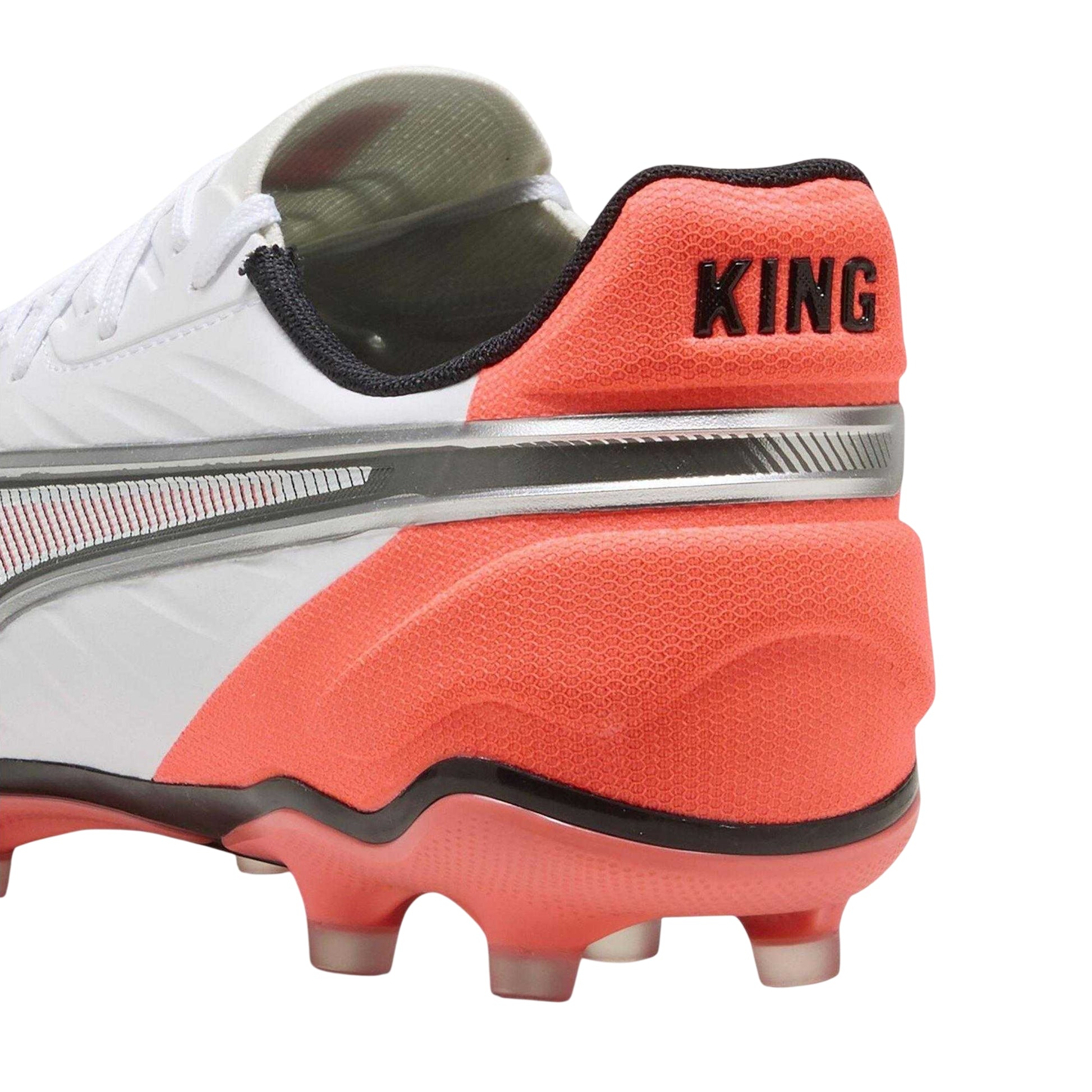 White-Red - Back - Puma Mens King Match Firm Ground Football Boots