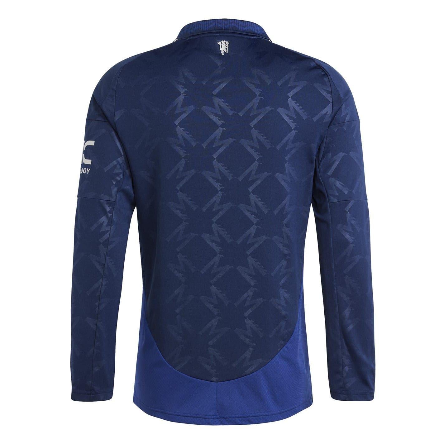 Blue - Back - Adidas Mens 24-25 Manchester United FC Long-Sleeved Away Shirt