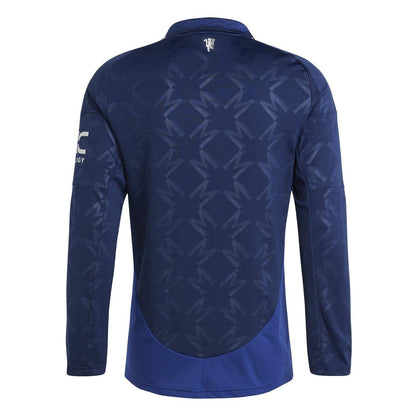 Blue - Back - Adidas Mens 24-25 Manchester United FC Long-Sleeved Away Shirt