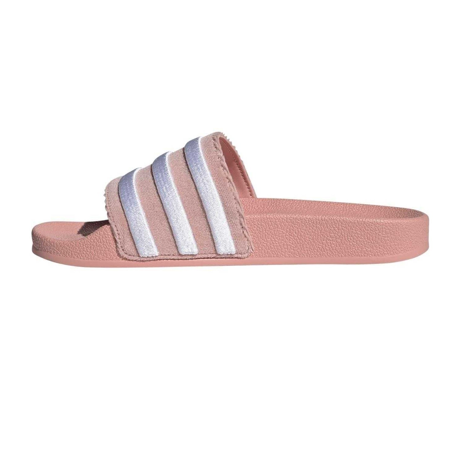 Wonder Mauve - Side - Adidas Womens-Ladies Adilette Open Toe Flat Slides