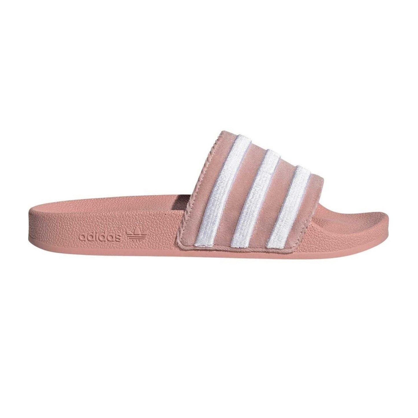 Wonder Mauve - Front - Adidas Womens-Ladies Adilette Open Toe Flat Slides
