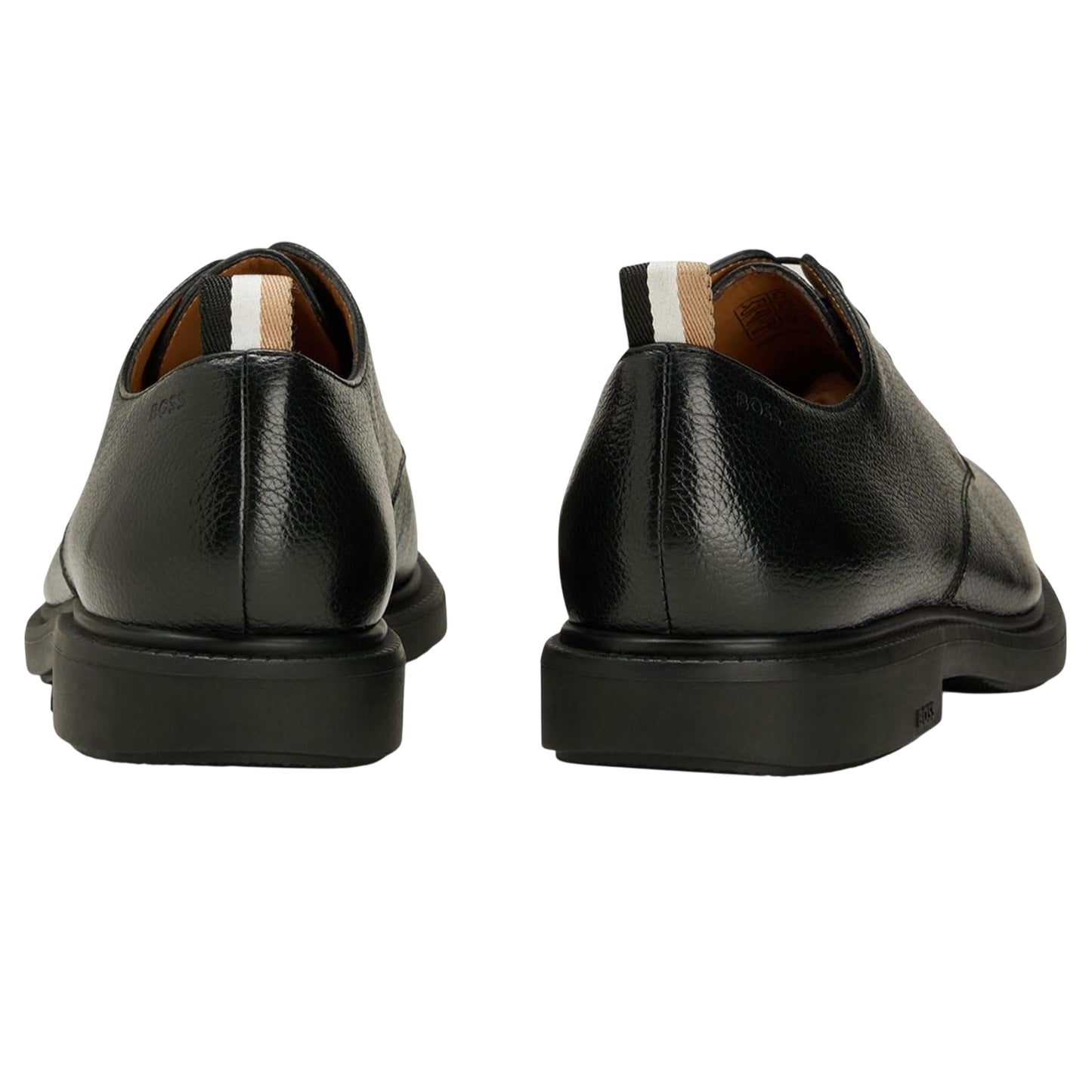 Black - Back - Boss Mens Larry Leather Derby Shoes