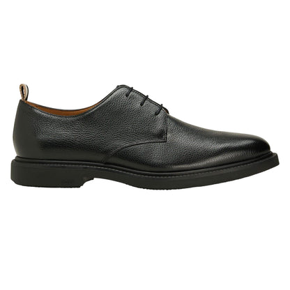 Black - Side - Boss Mens Larry Leather Derby Shoes