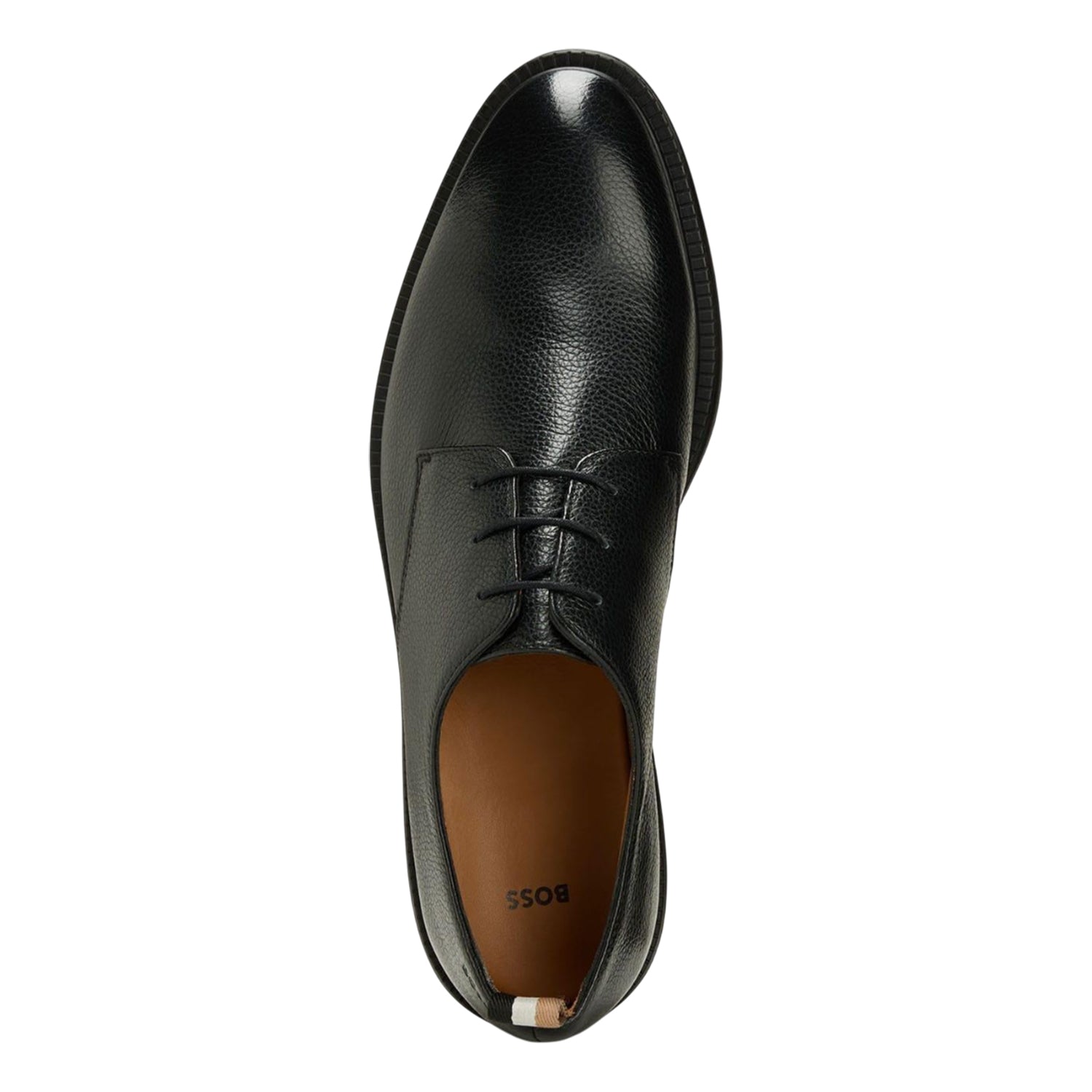Black - Pack Shot - Boss Mens Larry Leather Derby Shoes