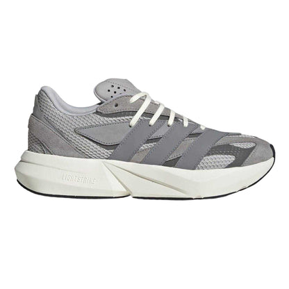 Grey-Metallic - Front - Adidas Mens Lightblaze Suede Trainers