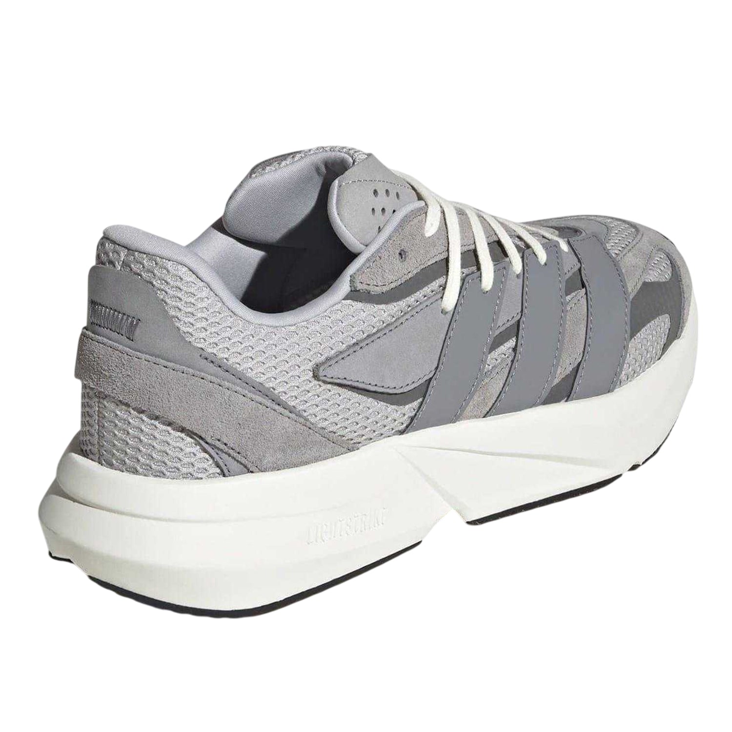 Grey-Metallic - Back - Adidas Mens Lightblaze Suede Trainers