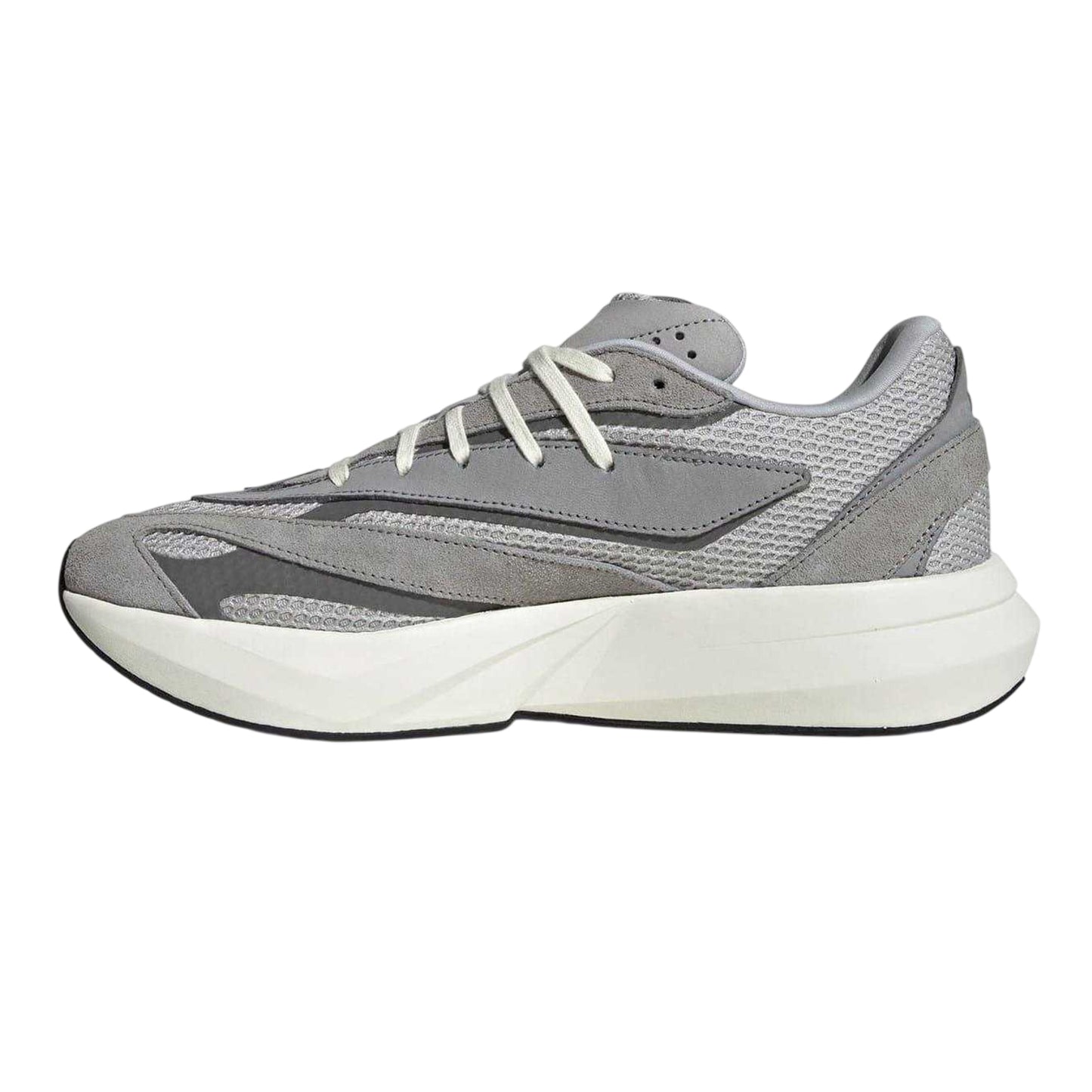 Grey-Metallic - Side - Adidas Mens Lightblaze Suede Trainers