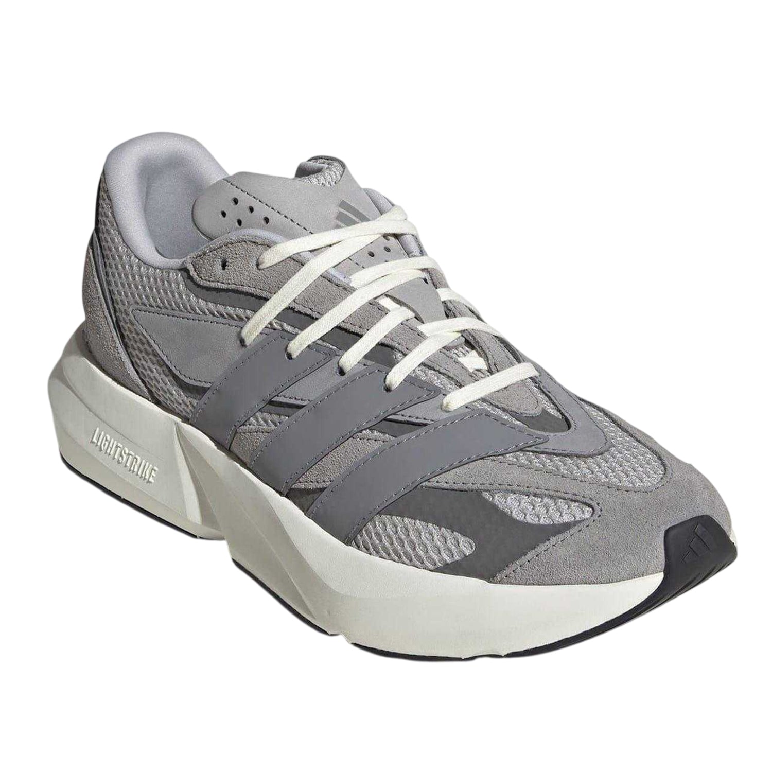 Grey-Metallic - Pack Shot - Adidas Mens Lightblaze Suede Trainers