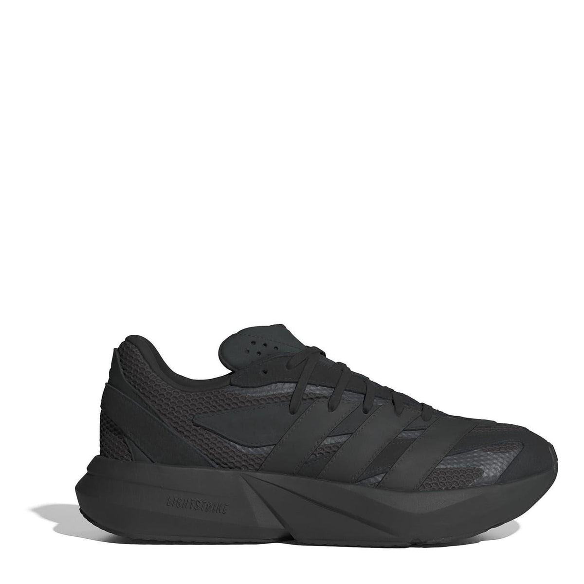 Black-Carbon - Back - Adidas Mens Lightblaze Suede Trainers