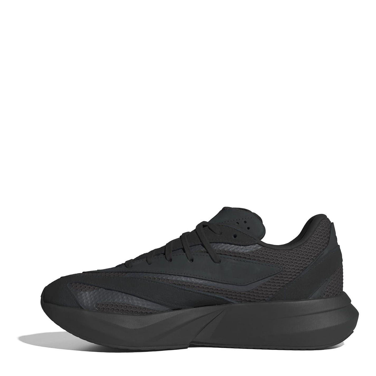 Black-Carbon - Side - Adidas Mens Lightblaze Suede Trainers