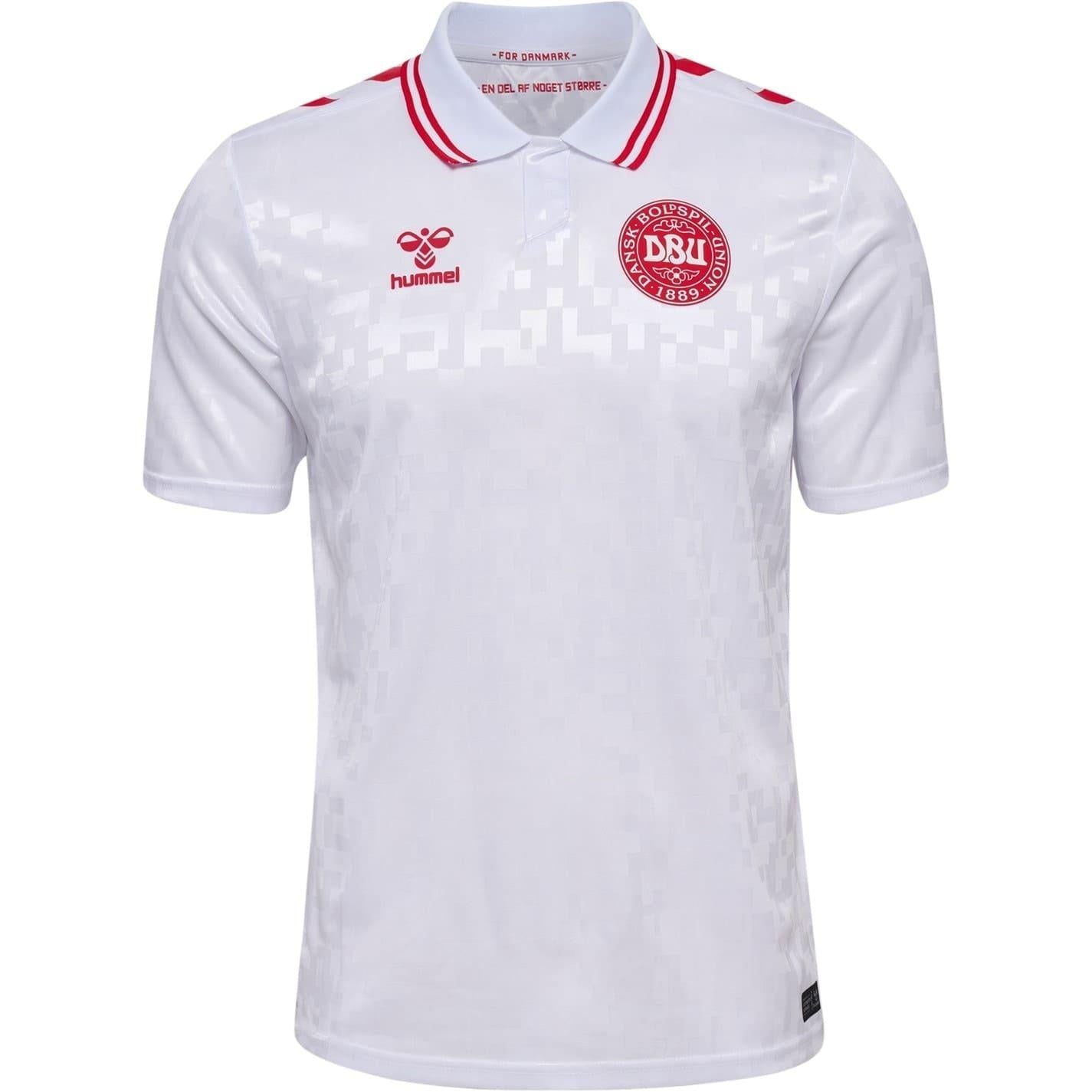 White - Front - Hummel Mens 24-25 Denmark Away Jersey