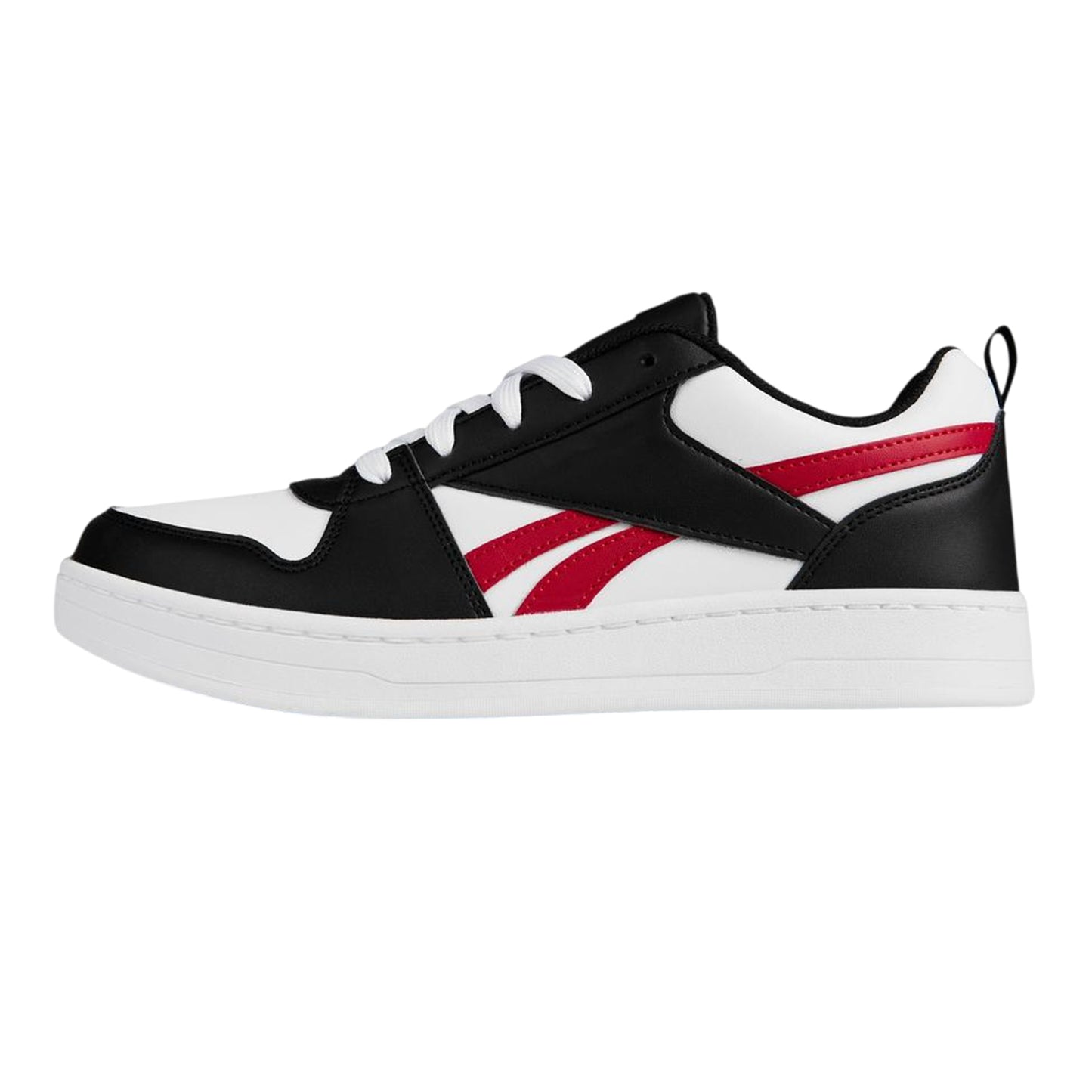Black-Red - Side - Reebok Childrens-Kids Royal Prime 2.0 Flat Trainers