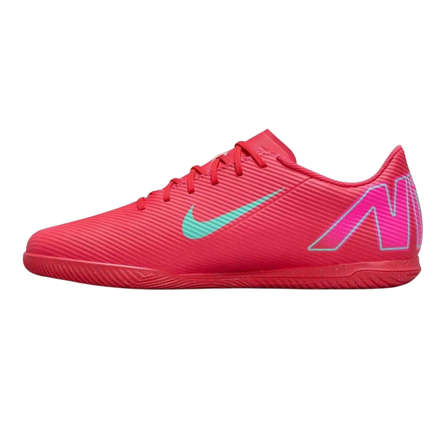 Red-Green - Side - Nike Mens Mercurial Leather Indoor Football Shoes