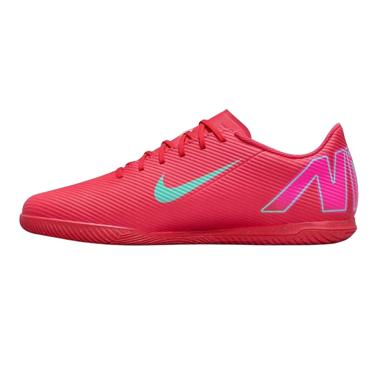 Red-Green - Side - Nike Mens Mercurial Leather Indoor Football Shoes