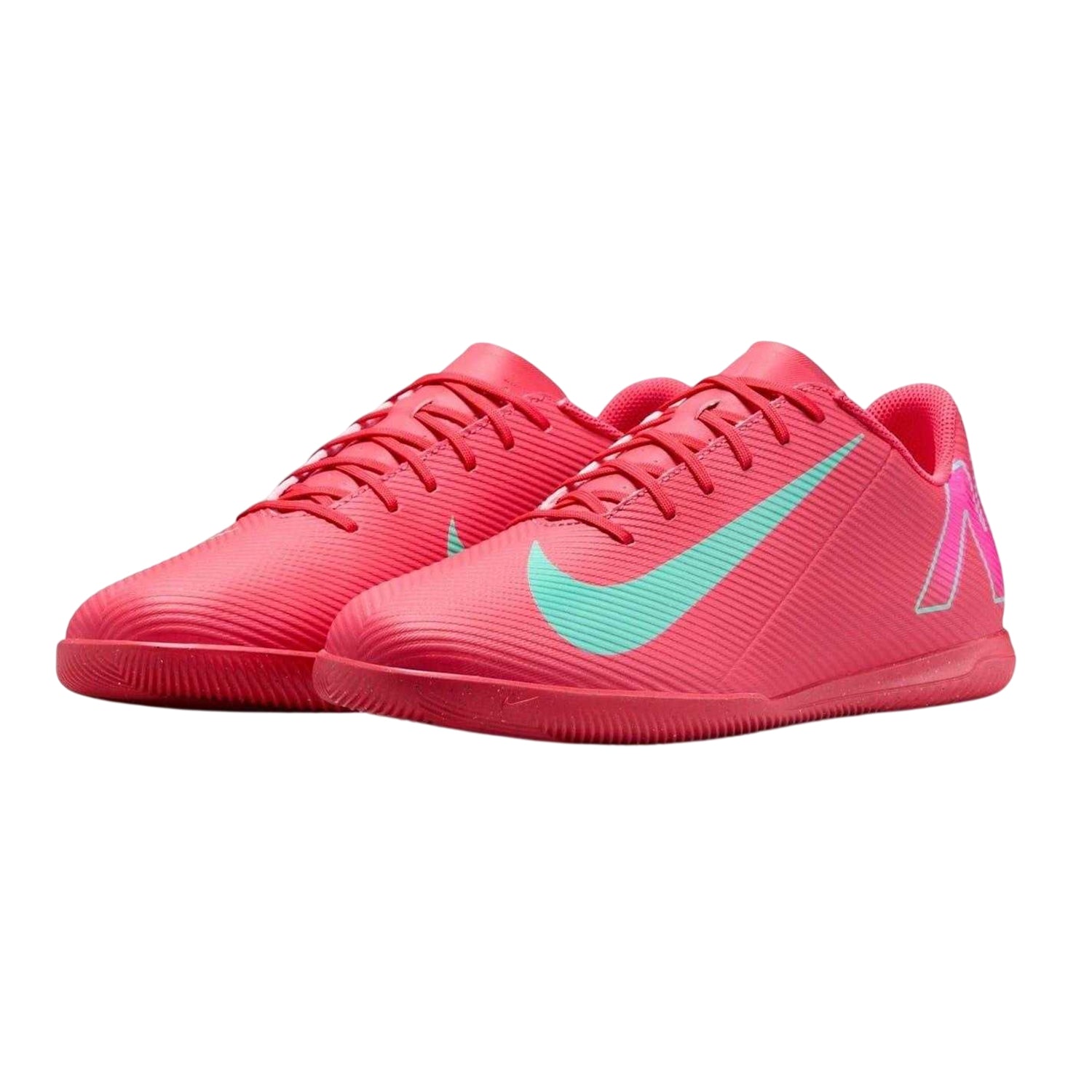 Red-Green - Pack Shot - Nike Mens Mercurial Leather Indoor Football Shoes