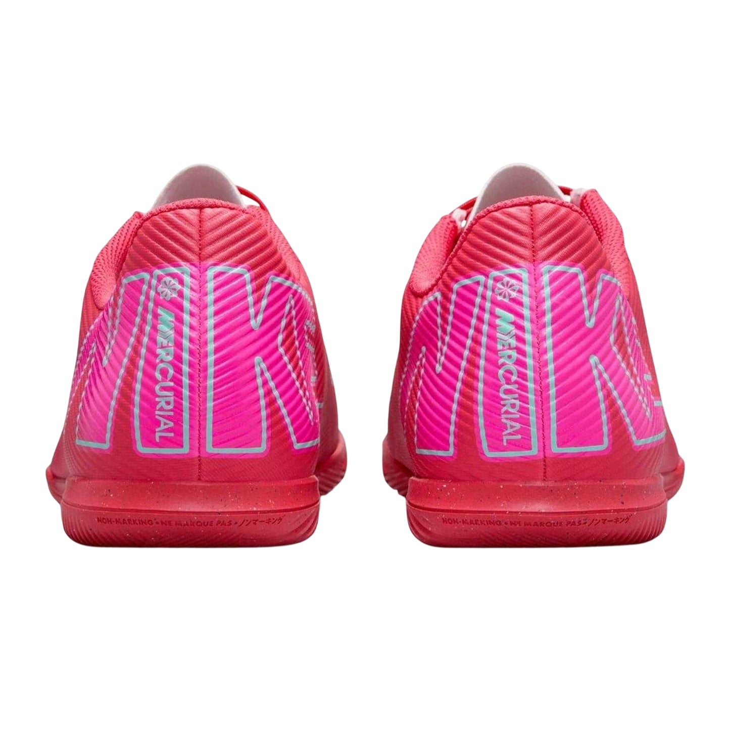 Pink-Black - Back - Nike Mens Mercurial Leather Indoor Football Shoes