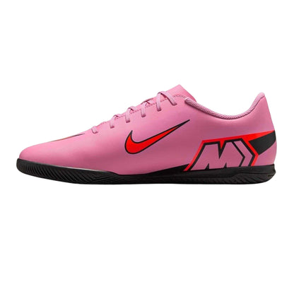 Pink-Black - Side - Nike Mens Mercurial Leather Indoor Football Shoes
