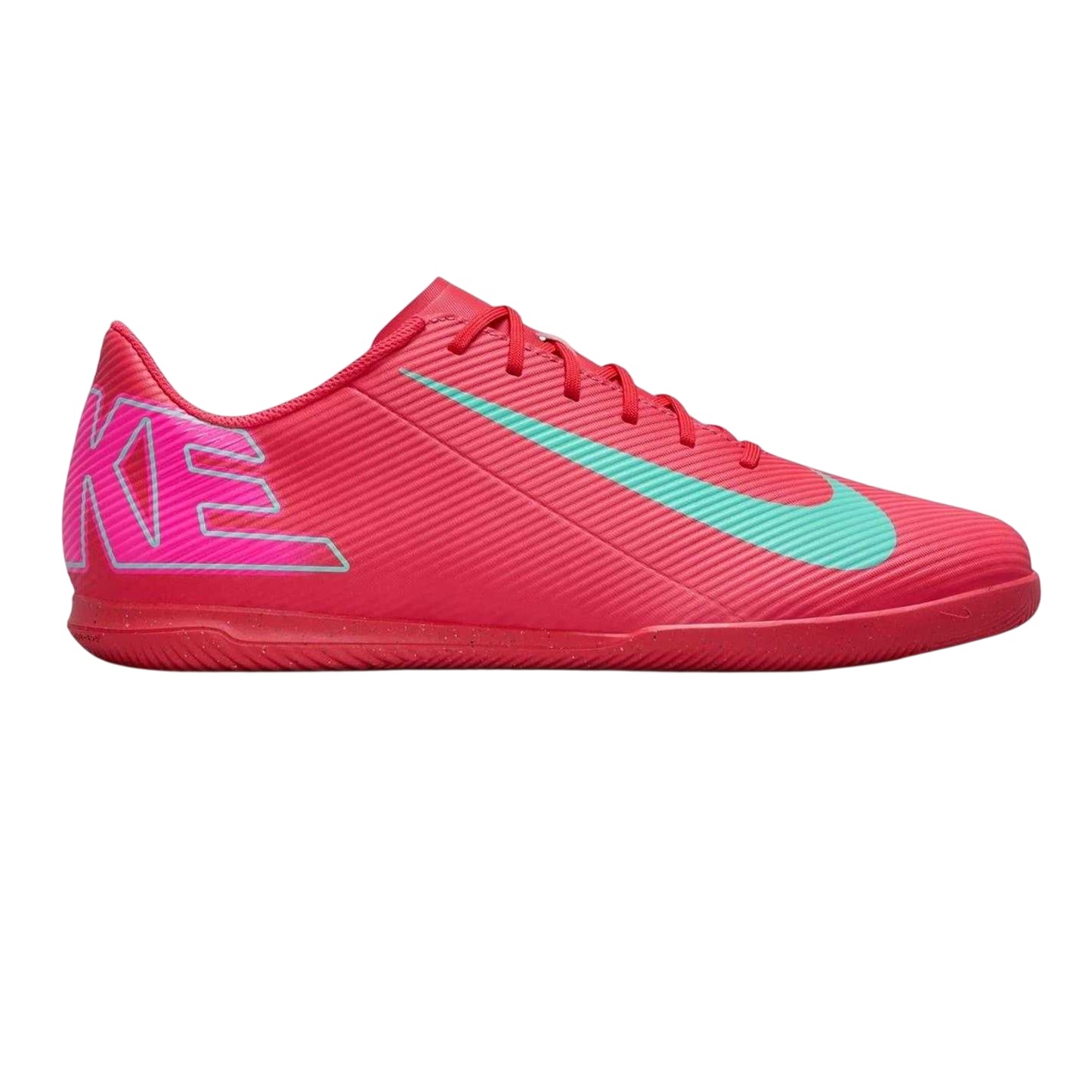 Red-Green - Front - Nike Mens Mercurial Leather Indoor Football Shoes