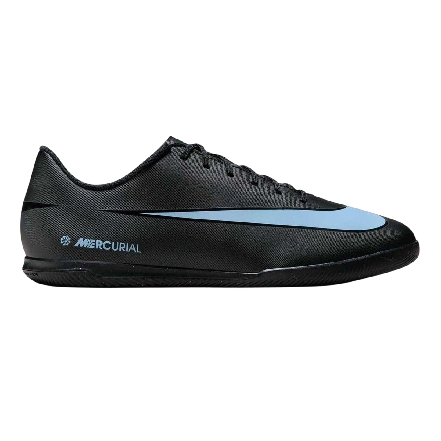 Black-Blue - Front - Nike Mens Mercurial Leather Indoor Football Shoes