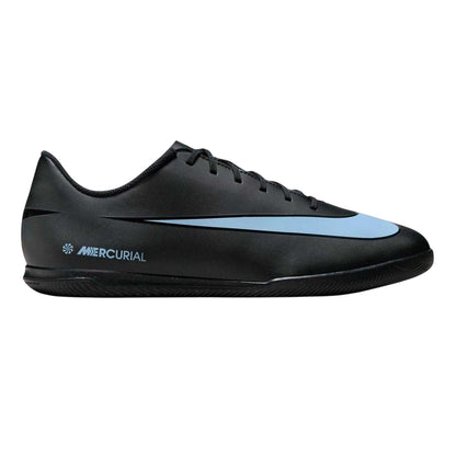 Black-Blue - Front - Nike Mens Mercurial Leather Indoor Football Shoes