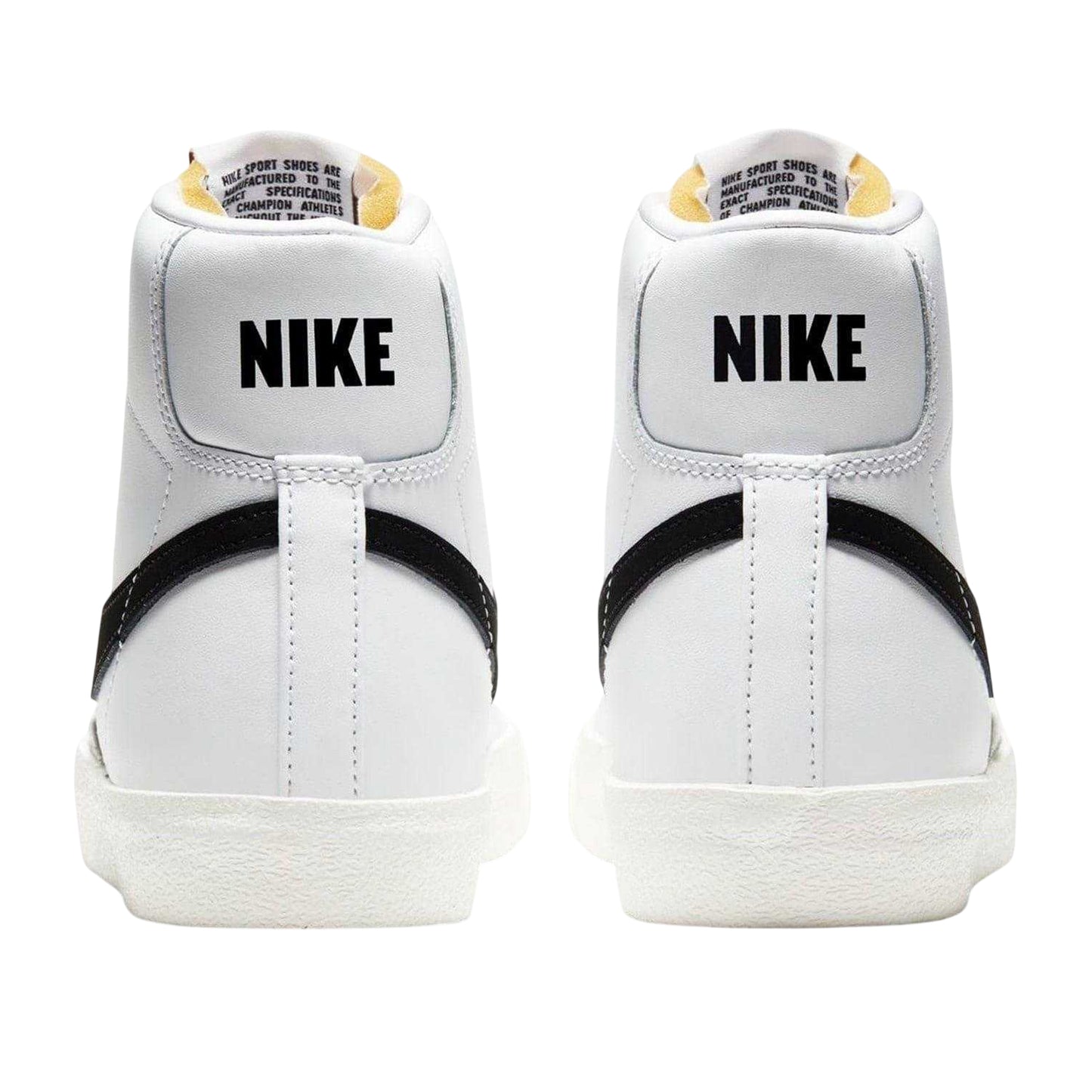 White-Black - Back - Nike Womens-Ladies Blazer 77 High Top Trainers