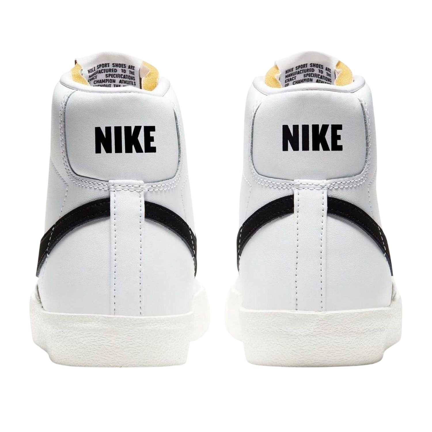 White-Black - Back - Nike Womens-Ladies Blazer 77 High Top Trainers