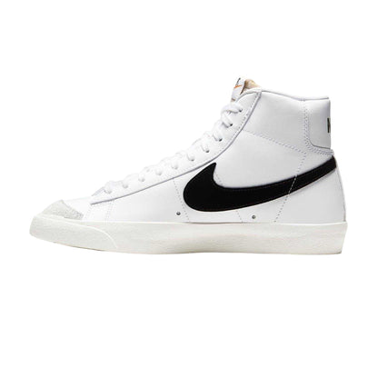 White-Black - Side - Nike Womens-Ladies Blazer 77 High Top Trainers