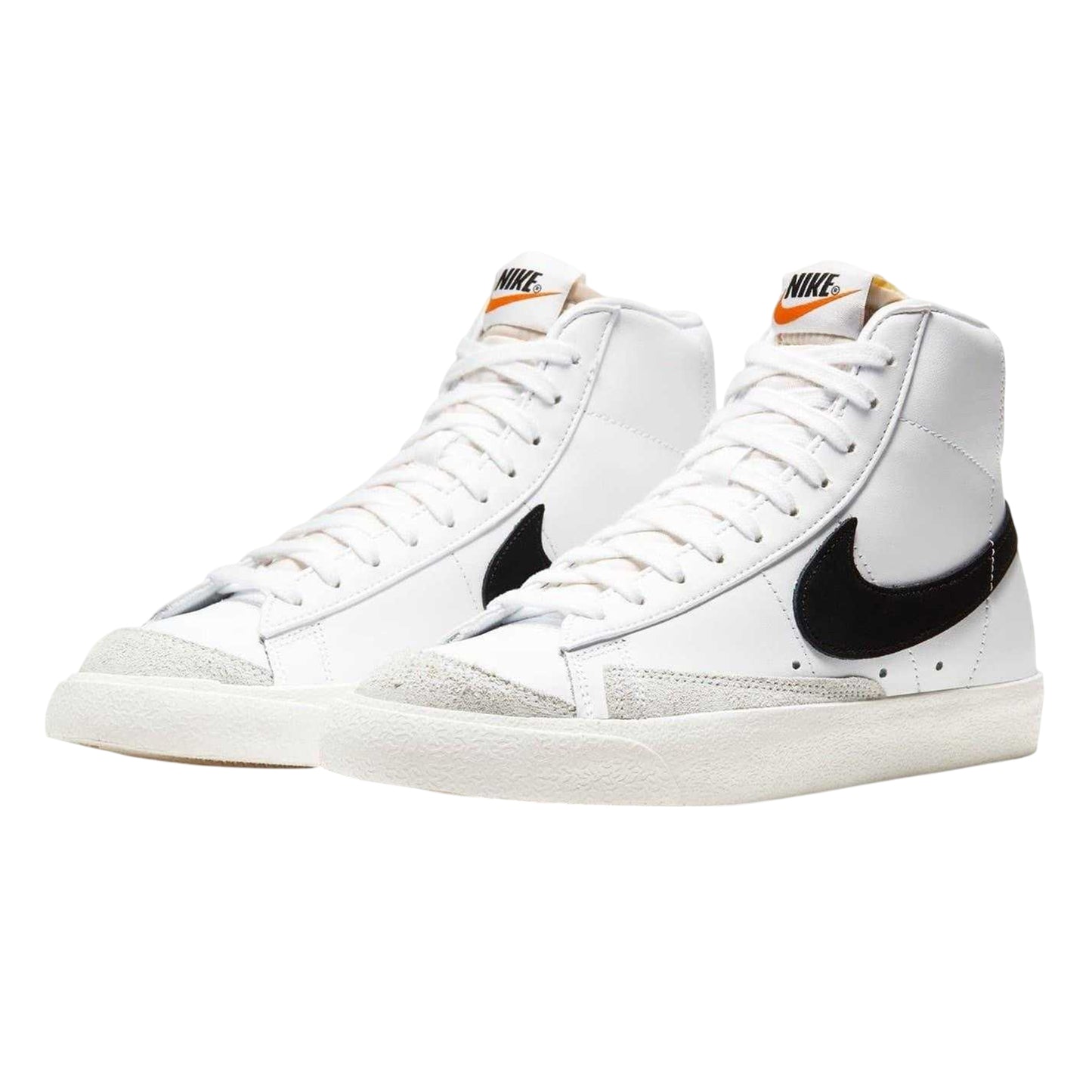 White-Black - Pack Shot - Nike Womens-Ladies Blazer 77 High Top Trainers