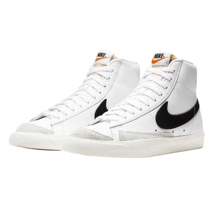 White-Black - Pack Shot - Nike Womens-Ladies Blazer 77 High Top Trainers