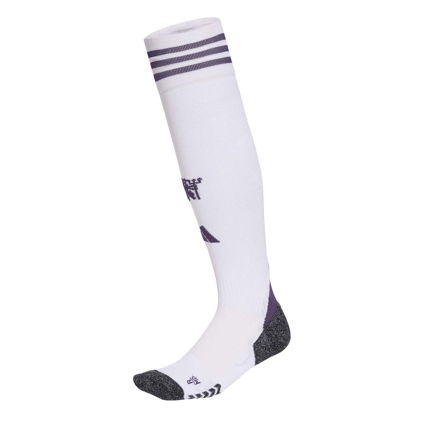 White-Black - Front - Adidas Childrens-Kids 2025-2026 Manchester United FC Away Socks